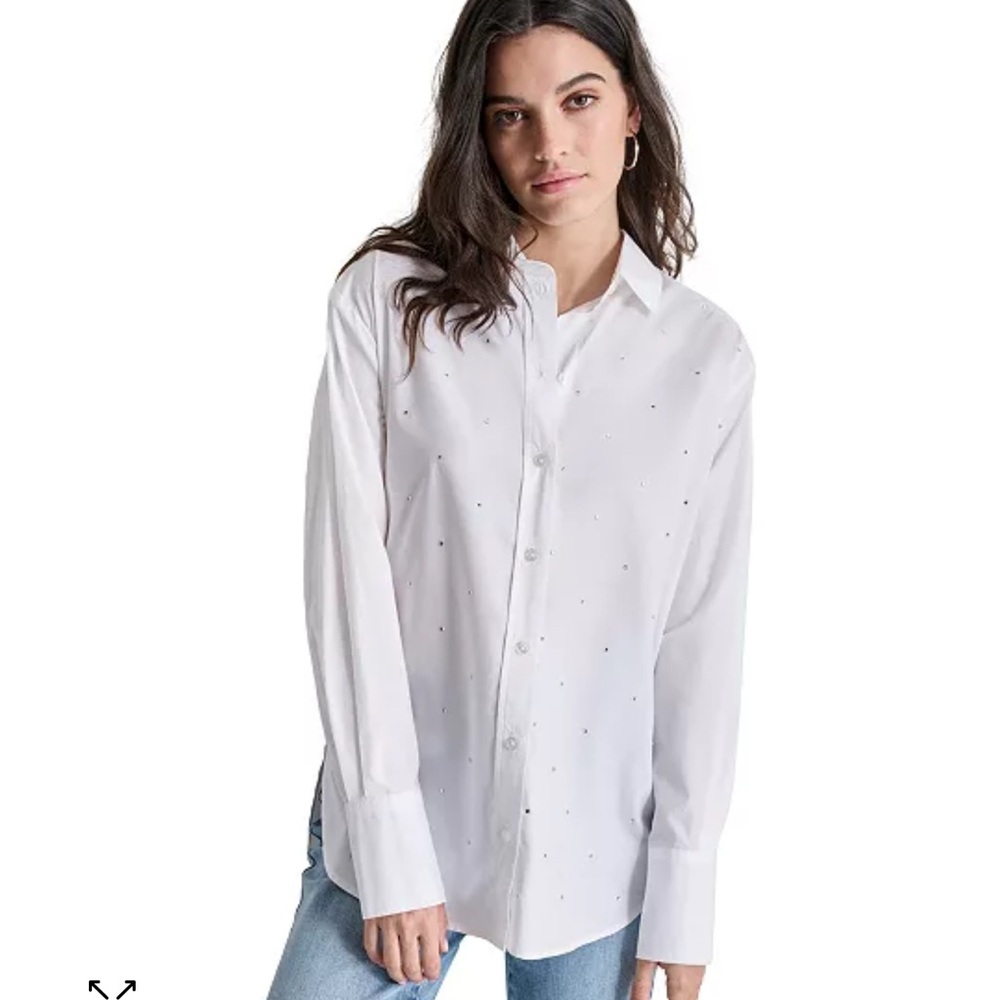 Dkny White Button Down Shirt Classic Cotton
